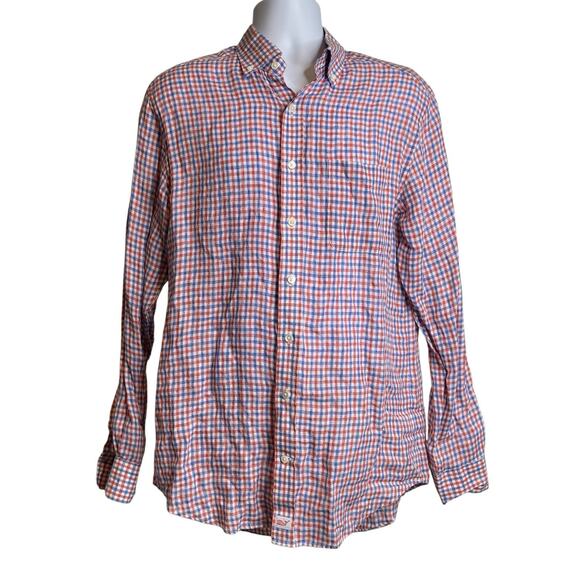 Vineyard‎ Vines Men's Slim Murray Plaid Linen Shirt Size M Preppy Old Money ACK - Picture 1 of 12